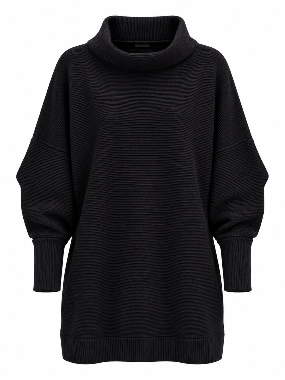 Free People Oversized Black Cowl-Neck Sweater with Balloon Sleeves - Picture 2 of 9